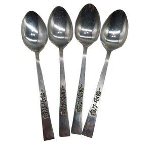 Oxford Hall OXH3 Stainless Tea Spoons Rose Burnished Japan Flatware 6"